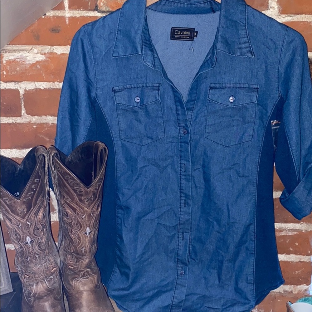 Chambray button down shirt